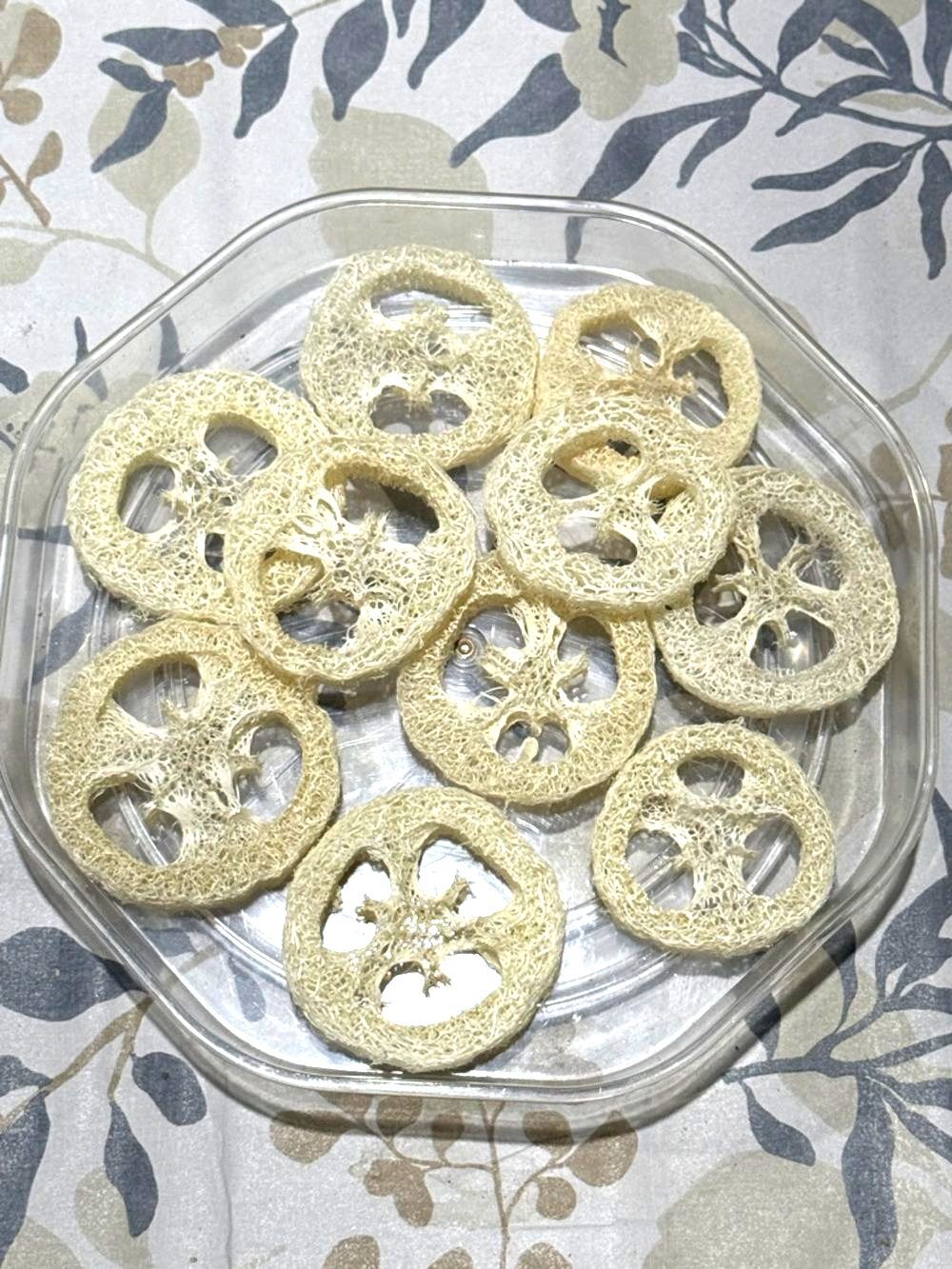 10 Natural Loofah Slices - off white